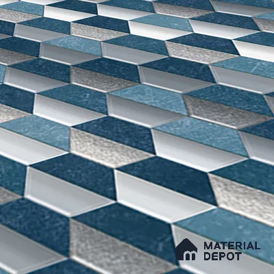 Geometric Wall & Floor Tile TL 07237 D Alpi 8002 GLM (Silver) 1 ft x 1 ft Ceramic Matte Finish - 9 mm  | 2 mm Spacer is Mandatory | Please Expect a Slight Variation of Pattern (Sample)